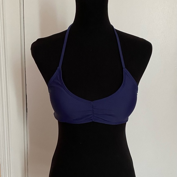 Shekini Ruched Halter Malibu Blue Bikini Top SIZE S - Picture 3 of 8